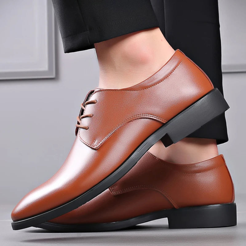 Sleek Glossy Black Business Shoes