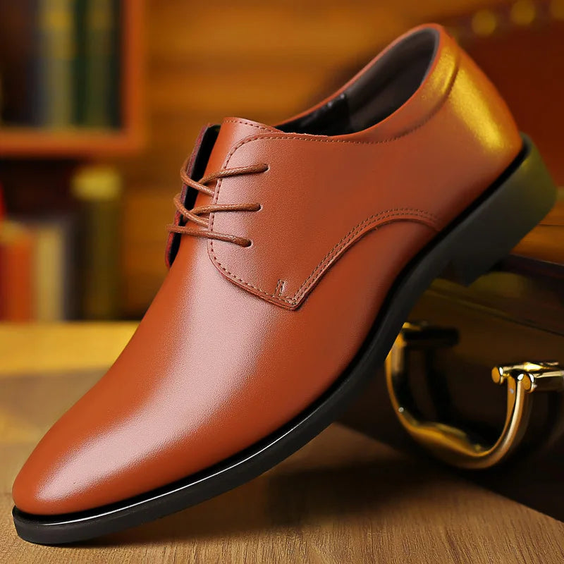 Sleek Glossy Black Business Shoes