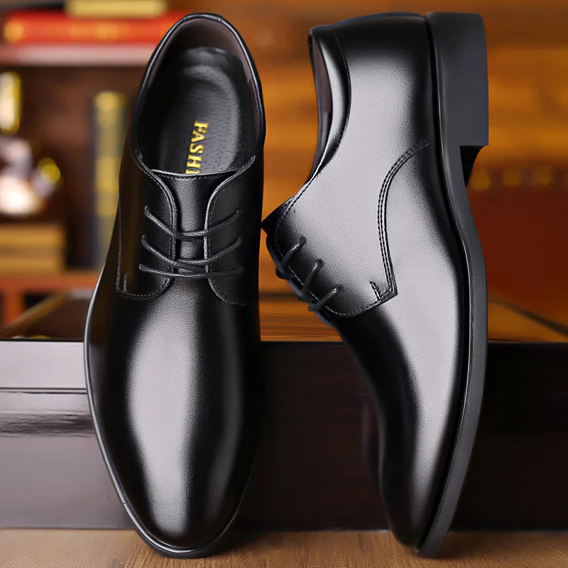 Sleek Glossy Black Business Shoes