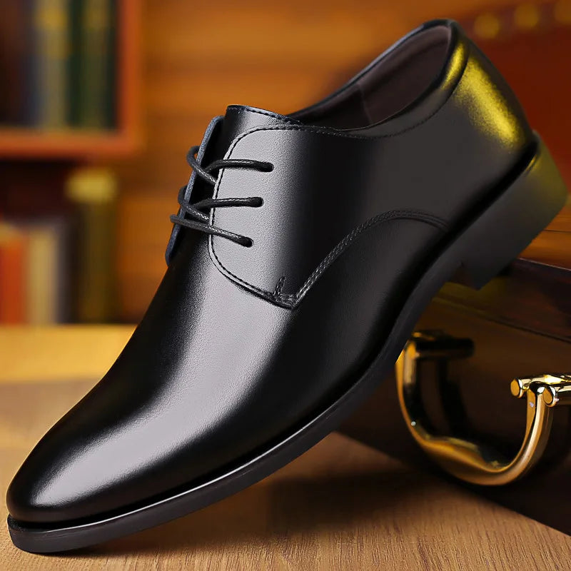 Sleek Glossy Black Business Shoes